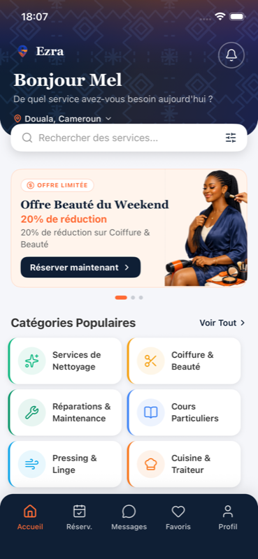 Accueil client EZRA